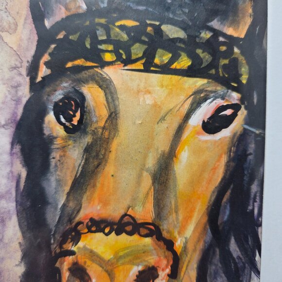Original "Horse" Watercolor and Ink Painting by Isabelle Vautour - Framed Matted - Picture 3 of 11